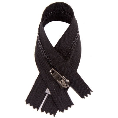 Молния джинсовая №4 металл 18см темная бронза S-580 неразъемная черная фото 1