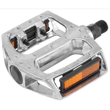 Педали BLF-B7 алюминиевые серебристые 9/16" со светоотраателем. 360106 (77007936) фото 1