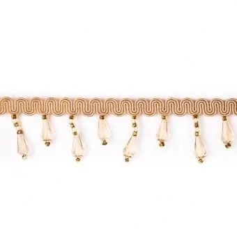 Бахрома из стекляруса  бежевый (SM-C6-107 (BF4174)- A10 20 м фото 1