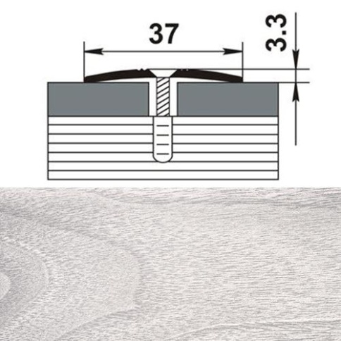 Профиль стыкоперекрывающий  А5 106 Ясень белый  ПС 03.1350.106 фото 1