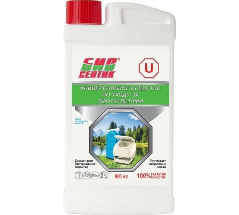 Биосептик-U Концентрированное универсальное средство по уходу за биотуалетами всех видов 960мл (12) фото 1
