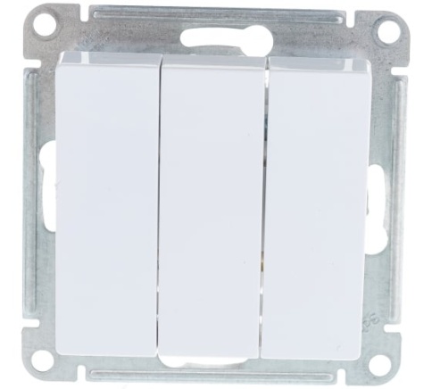 SchE Механизм выключателя 3-кл. СП 10А IP20 белый ATN000131 фото 1