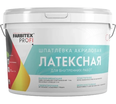 FARBITEX ПРОФИ Шпатлевка акриловая латексная 1,5кг фото 1