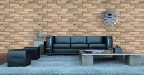 Панель стеновая декоративная 980*490 Кирпич облицовочный (бежевый) фото 1