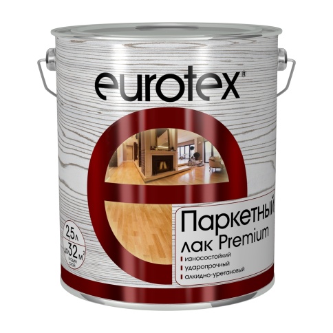 Лак паркетный алкидно уретановый полумат.0,8л"EUROTEX-PREMIUM" фото 1