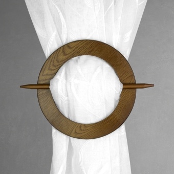 Заколка шторная Овал св. коричнев. дерев.(HJ52462C) уп.4 шт. фото 1