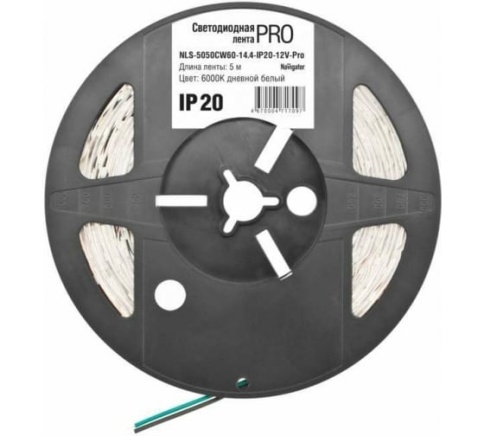 Navigator 71709 Лента СВД NLS-5050CW60-14.4-IP20-12V-Pro R5 14.4Вт/м (уп.5м) фото 1