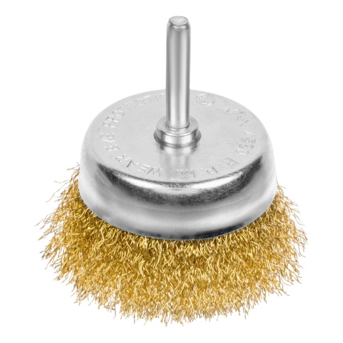 Ормис Щетка-крацовка чашечная, со шпилькой, латунированная стальная роволока, 75мм. (45-2-407) фото 1