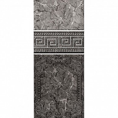 Панели ПВХ 2,7х0,25х8 Крона Пласт Рим черный с глиттером золото цв.верх фото 1