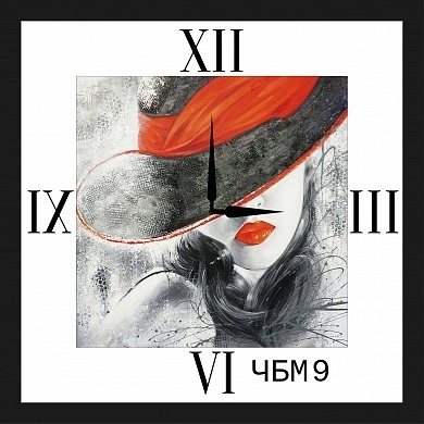 Часы в багете настенные  32*32 "9" фото 1