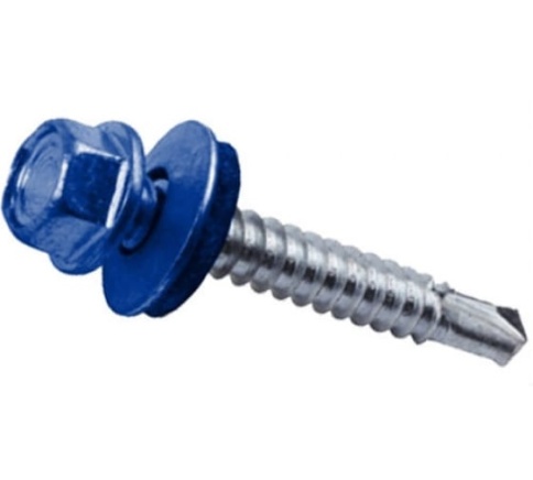 Шуруп кровельный оцинкованный 4,8х35 RAL5005 фото 1