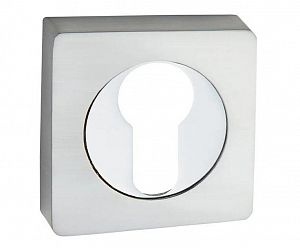 Накладка на цилиндр квадратная  PUERTO ET AL 02 SC/CP хром.мат./хром.бл.  фото 1