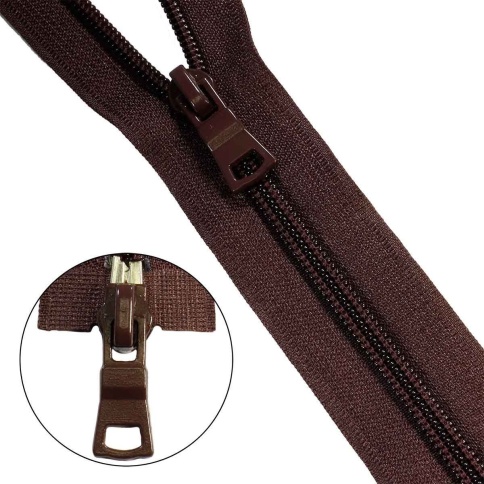 Молния "витая" Т7 2 замка 65см,кофейный фото 1