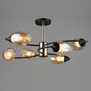 Люстра А3758/6 FGD+BK золото/черный Е14 фото 1