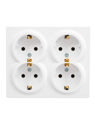 Lezard Розетка o/у 4-х мест. с/з закрытый корпус белый  LETO 752-0200-127ВDP фото 1