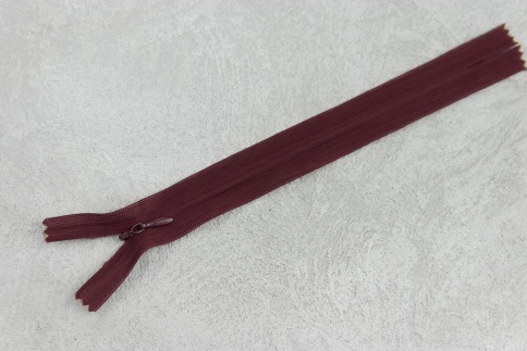 Молния потайная 18-20см бордовая фото 1