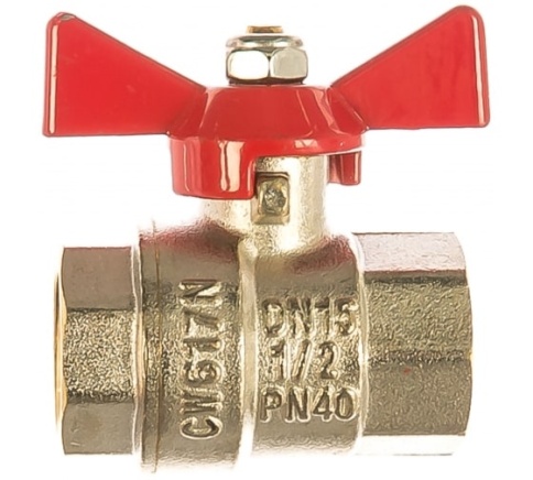 Кран шаровый VT.217 1/2  г/г бабочка фото 1