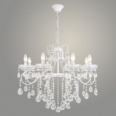 Люстра 06411/8 WT белый/хрусталь Е14 d720 h1040 фото 1