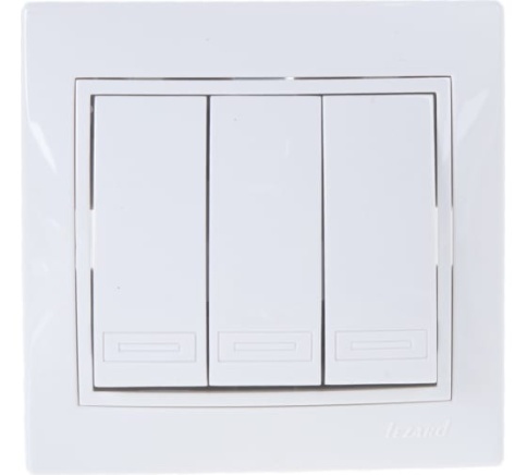 Lezard Выключатель с/у 3кл белый Мира 701-0202-109 фото 1