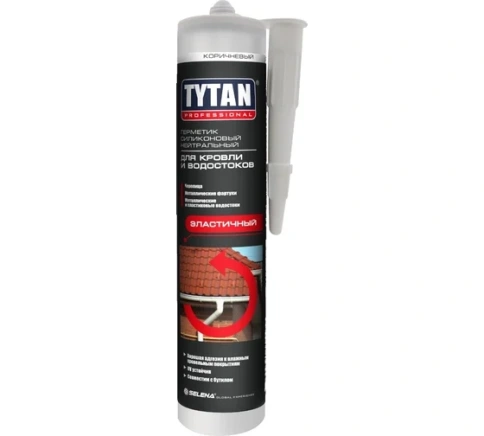 Герметик силикон нейтральный для кровли и водостоков TYTAN Professional коричневый 310мл фото 1