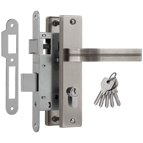 Замок врезной 706К-55 мм (матовый никель) фото 1