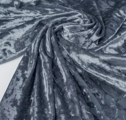 Бархат (велюр) мраморный KAR-RAY V11 серо-голубой фото 1