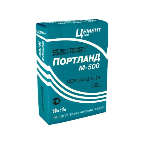 Портланд М-500 ЦЕМ II/A-Ш 42.5 H 50 кг. SATTERON (синий мешок) фото 1
