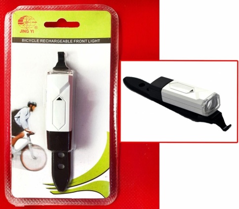 Фара JY-6100, пластик, 1 супер яркий светодиод, черн-бел., USB-зарядка (050584) фото 1