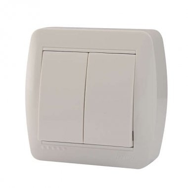 Lezard Выключатель о/у 2кл белый DEMET 711-0200-101 фото 1