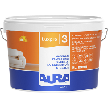 Краска в/д высокоукрывистая " AURA LUXPRO 3" 0,9л фото 1