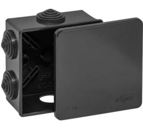 Коробка распр.ОП 85х85х40 IP54 черн Рувинил 67040Ч  фото 1