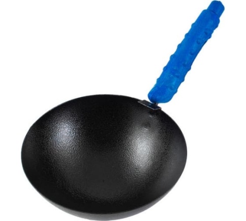 Ормис Ковш стальной, порошок, покраска, круглое дно, с крюком, пл. ручка, 160мм (28-2-316) фото 1