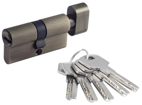 Цилиндровый механизм с вертушкой STD Z  ЛB-60 (хром) (30-30) фото 1