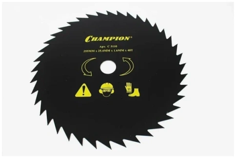 Нож для жесткой травы 40/255/25,4 с остроугольными зубцами CHAMPION  фото 1