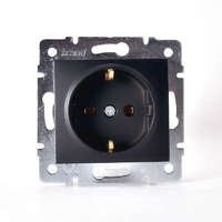 Lezard Механизм розетки с/у 1гн термопласт з/к черный бархат KARINA 707-4288-122B фото 1