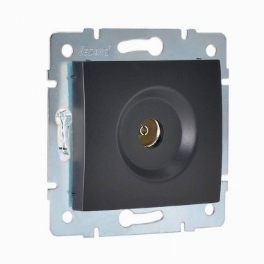 Lezard Механизм розетки с/у TV оконечная термопласт черный бархат KARINA 707-4288-130 фото 1