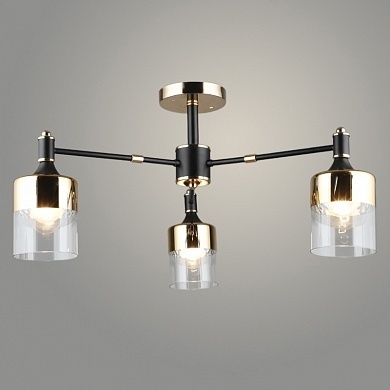 Люстра А4205/3 BK+FGD черный/золото фото 1