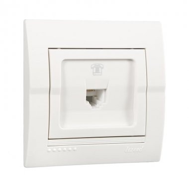 Lezard Розетка с/у Телефонная евро  белый DERIY 702-0202-137 фото 1