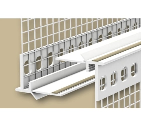 ЕвроПрофиль примыкающий оконный 6мм с сеткой 80мм 2,5м Идеал белый 001 Ш-П6С 001 фото 1