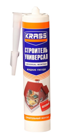  Клей жидкие гвозди KRASS универсальные Строительный монтаж (Строитель Универсал) 300мл (Польша) фото 1