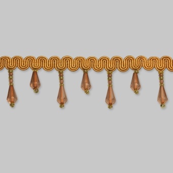 Бахрома из стекляруса терракотовый (SM-C6-107(BM4174)-A5) 20м. фото 1