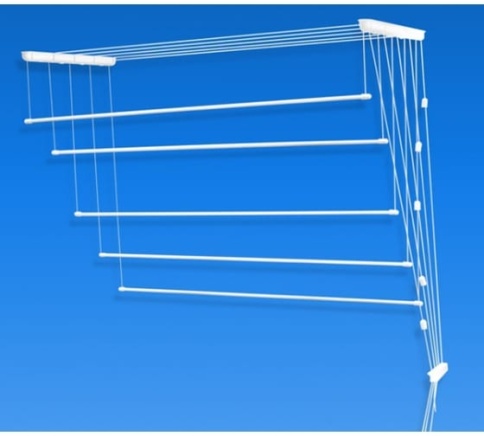 Сушилка для белья ЛИАНА (5 веревок) длина 1,2м белая фото 1