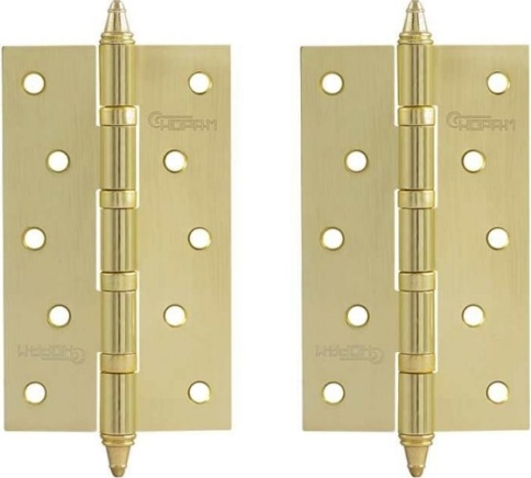 Петля универсальная сталь 5"-4ВВ (мат.латун.покр.) с кол.(125х75х2,5) №2 фото 1