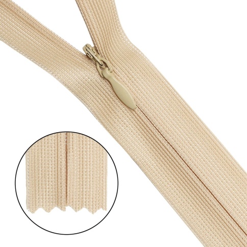 Молния потайная 18-20см серо-бежевая фото 1