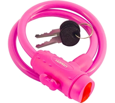 Замок велосипедный №33 размер D10х650мм розовый фото 1