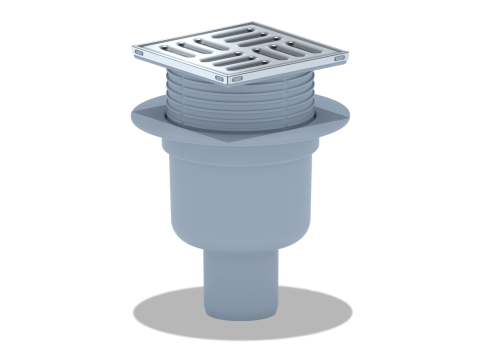 Трап верт., выпуск 50, рег. решетка 10х10 нерж, сухой затв.(ТQ5702) фото 1