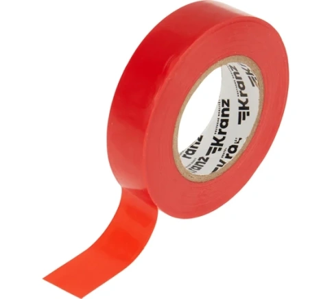 KRANZ Изолента профессиональная ПВХ 0,13х19мм х 25м красная фото 1
