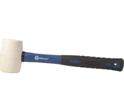 КОБАЛЬТ Киянка 450гр 60мм белая резина фиберглас рукоятка (241-079) фото 1
