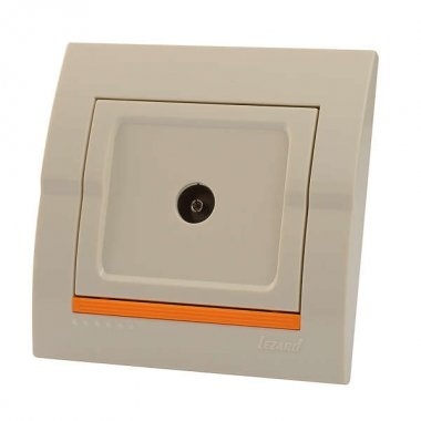 Lezard Розетка с/у ТВ керамика проходная крем DERIY 702-0303-129 фото 1
