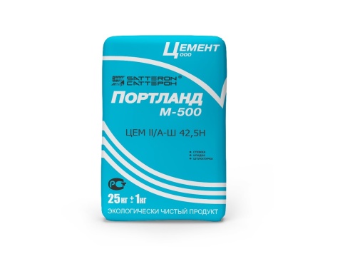 Портланд М-500 ЦЕМ II/A-Ш 42.5 H 25 кг. SATTERON (синий мешок) фото 1